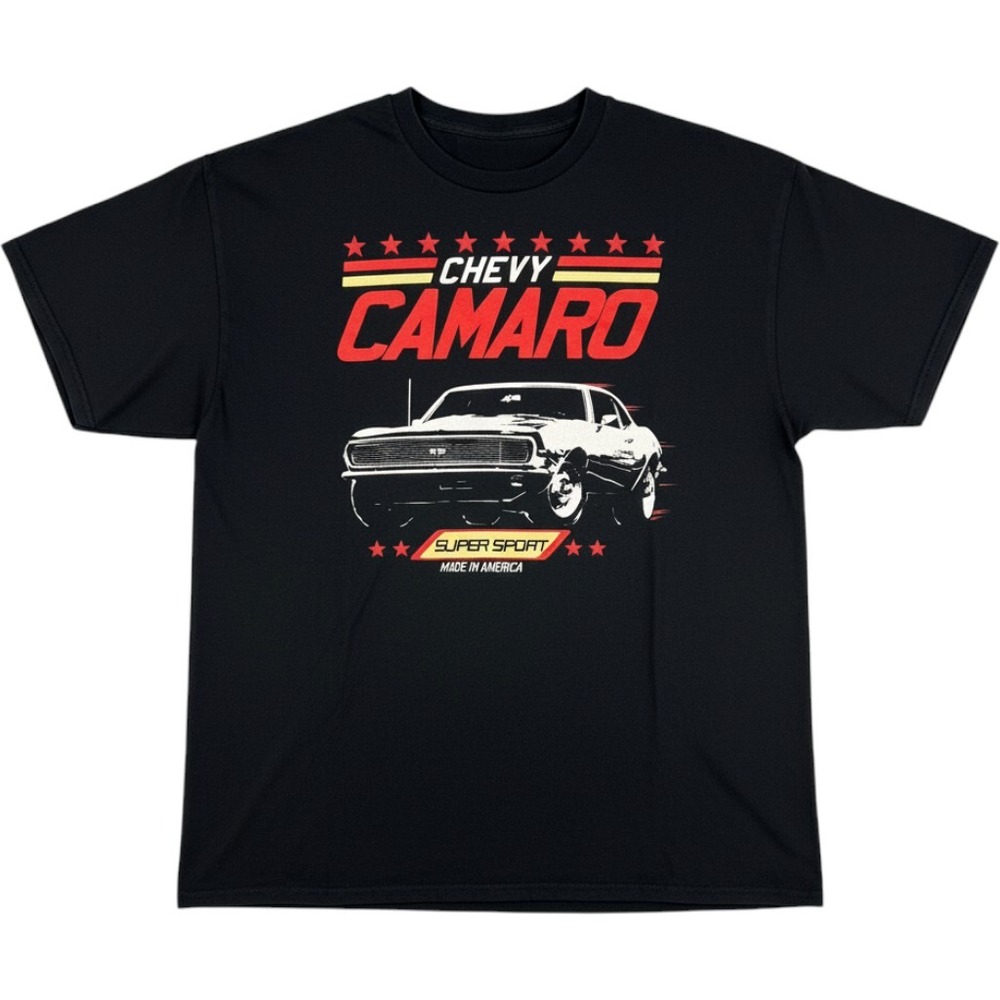 GM Chevy Camaro T-Shirt Mens XL Super Sport Graphic Tee Black